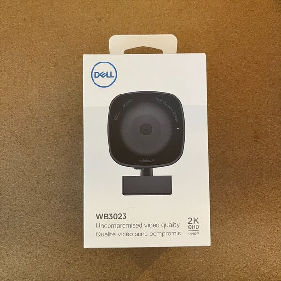 BRAND NEW Dell Webcam WB3023 2K QHD FHD HD Resolution Sony Sensor Face Detection - Picture 1 of 2